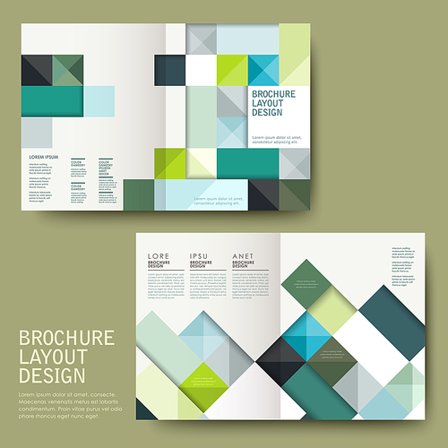 modern geometric style half-fold template  for business advertising brochure