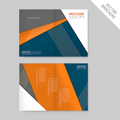modern geometric style half-fold template for business advertising brochure