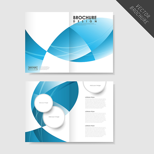 modern streamlined half-fold template for business advertising brochure