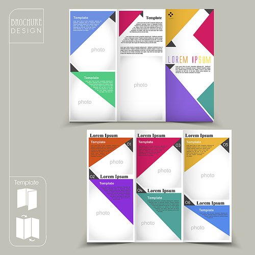 modern template for advertising concept brochure with colorful geometric elements