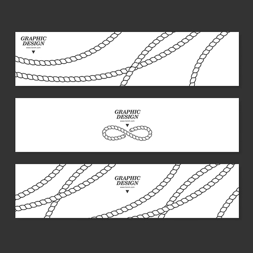 graceful banner template design with elegant rope pattern over white background