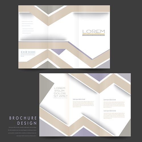 elegant tri-fold brochure template design in retro colors