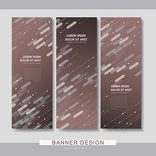 trendy banner template design with geometric elements in brown