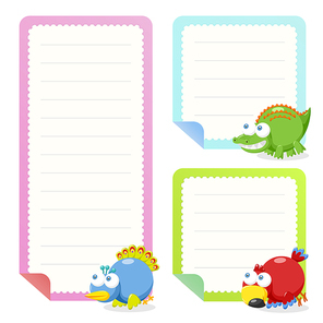 cute animal note papers collection, illustration vector.