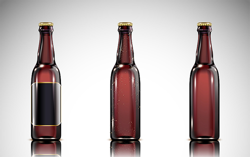 Beer glass bottle mockup in 3d illustration for design uses