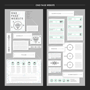 elegant one page website template design with lovely diamond elements