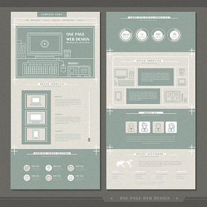 elegant one page website template design in grey and green