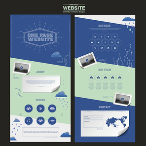 simplicity one page website template design in blue