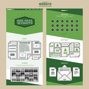 modern one page website template design in green background