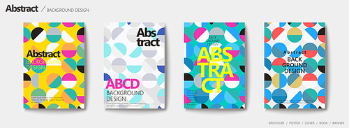 Geometric style brochure set, colorful circle patterns in lovely colors