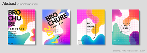 Fluid liquid shape brochure, pastel color in gradient design