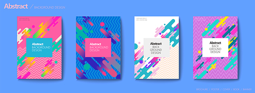 Fluid liquid style brochure, trendy and colorful geometric elements design set