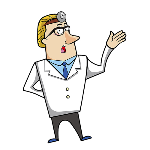 Vector illustration of a cartoon doctor.