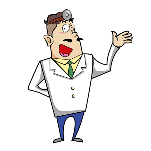 Vector illustration of a cartoon doctor.