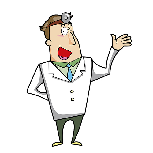 Vector illustration of a cartoon doctor.