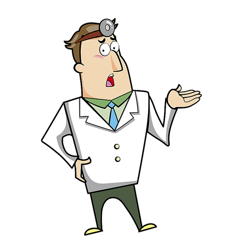 Vector illustration of a cartoon doctor.