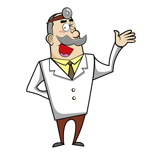 Vector illustration of a cartoon doctor.