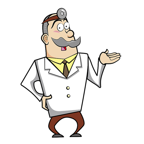 Vector illustration of a cartoon doctor.