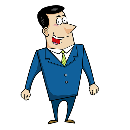 Vector illustration of a cartoon businessman.