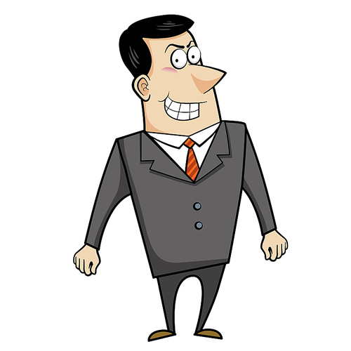 Vector illustration of a cartoon businessman.