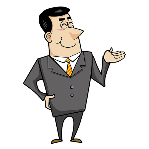 Vector illustration of a cartoon businessman.