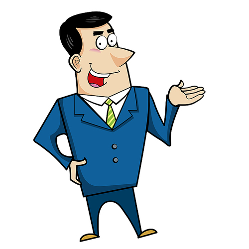 Vector illustration of a cartoon businessman.