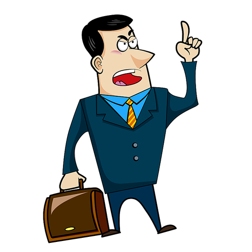 Vector illustration of a cartoon businessman with a briefcase.