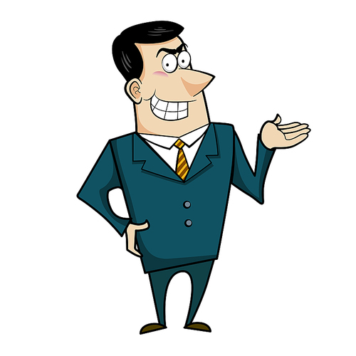 Vector illustration of a cartoon businessman.