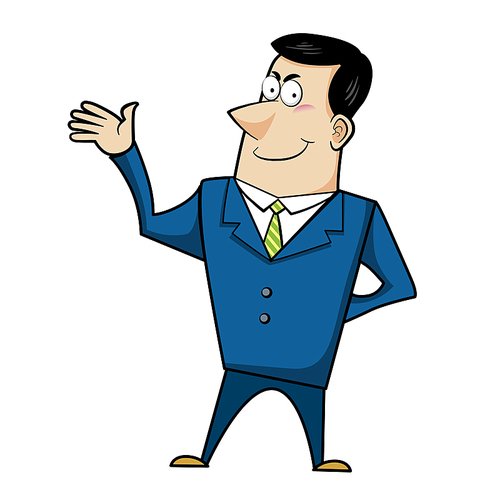 Vector illustration of a cartoon businessman.