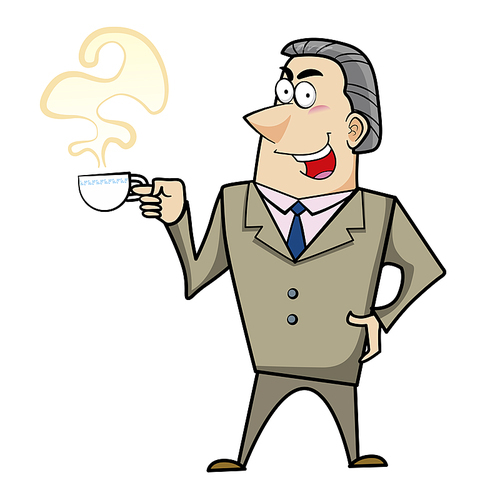 Vector illustration of a cartoon businessman