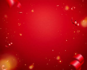 Abstract red background with streamer and shimmering effect