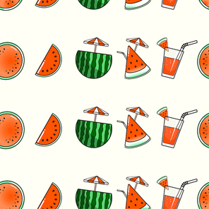 여름에 즐겨먹는 수박 패턴 디자인, 여름 이미지, 무한 패턴, 벽지 디자인