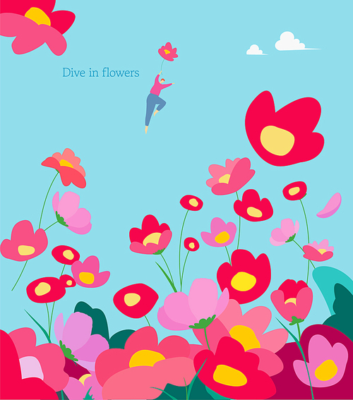 Dive in flowers