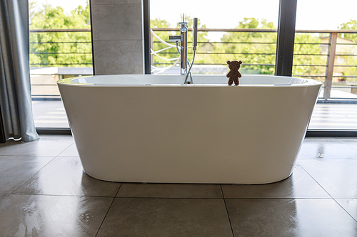 Neat and modern bathroom stock photo