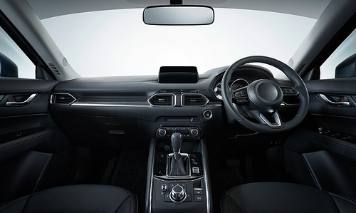 Modern black car dashboard interior , luxury car interior concept .