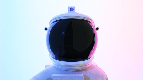 Astronaut  . Abstract psychedelic science fiction and astronomy surreal background. Close up angle view. 3D rendering. Clipping path include.