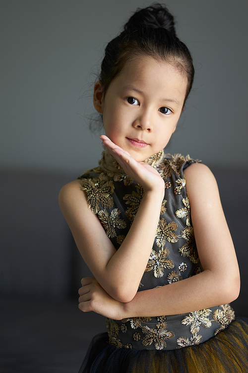 Portrait of young cute girl