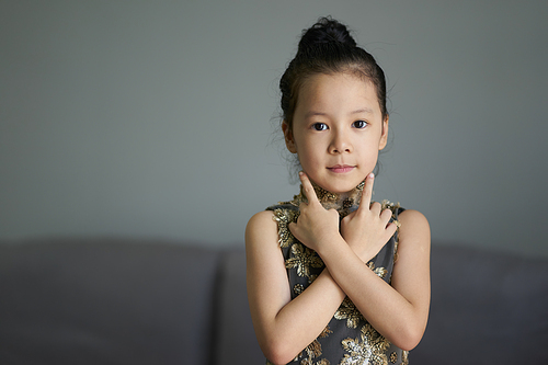 Portrait of young cute girl