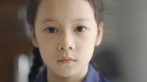 Beautiful asian little girl portrait, close up