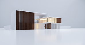 Modern cozy house mockup in luxury style. 3d rendering