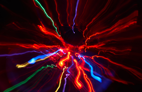 Abstract red glowing Impulse radiation and flow light background