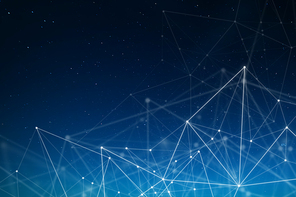 Abstract connected dots wireless communication network on space background , abstract image visual, internet of things .