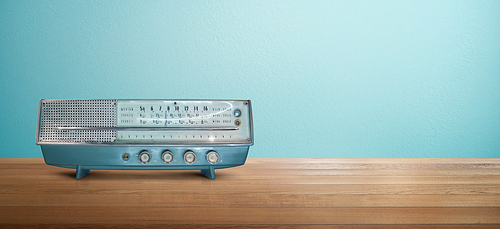 Old antique AM FM stereo radio isolated on white