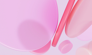 Abstract pink dynamic geometry circle shape for Cosmetic,Cover, Brochure and Banner design use background. 3d rendering