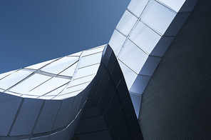 Close up of a geometric structure roof fragments . Abstract architecture background .