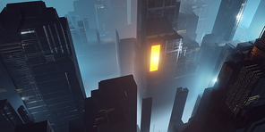 3D rendering futuristic night sci-fi city.