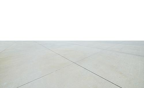Empty concrete floor top isolated on white ,Commercial advertising concept use background .