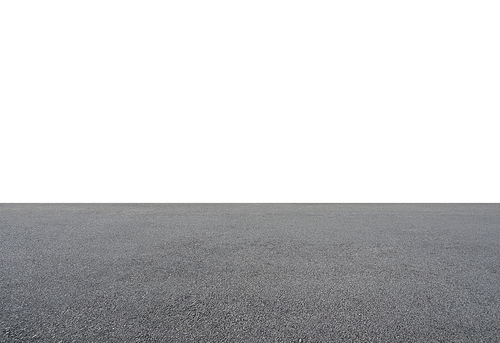Empty asphalt floor isolated on white with clipping path .