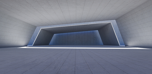 Minimalist concrete interior. Abstract Architecture design concept. 3d rendering