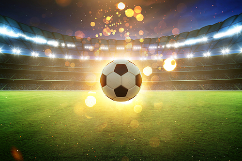 Soccer championship tournament promotion poster advertising concept background image. 3d rendering